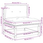 Casa si Gradina - Gradina si terasa - Mobilier exterior - Canapele si fotolii gradina - Canapea de gradina fara cotiere, cu perne, lemn masiv de pin, natural și gri - Infinity.ro