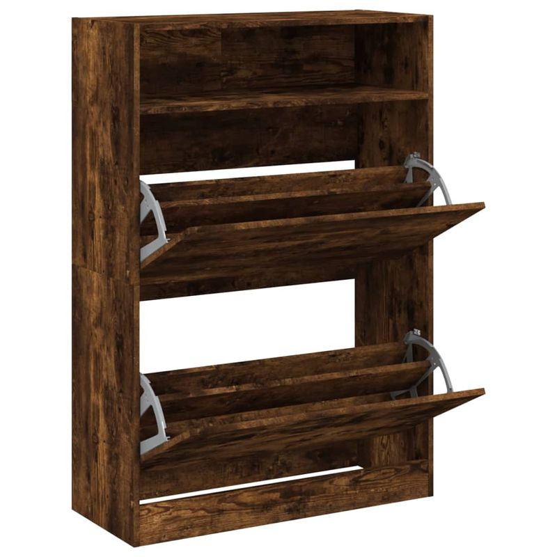 Casa si Gradina - Mobilier - Organizare si depozitare - Organizator incaltaminte - Pantofar cu 2 sertare rabatabile, stejar fumuriu, 80x34x116 cm - Infinity.ro