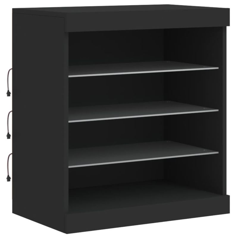 Casa si Gradina - Mobilier - Comode si corpuri - Comode - Servanta cu lumini LED, negru, 60,5x37x67 cm - Infinity.ro