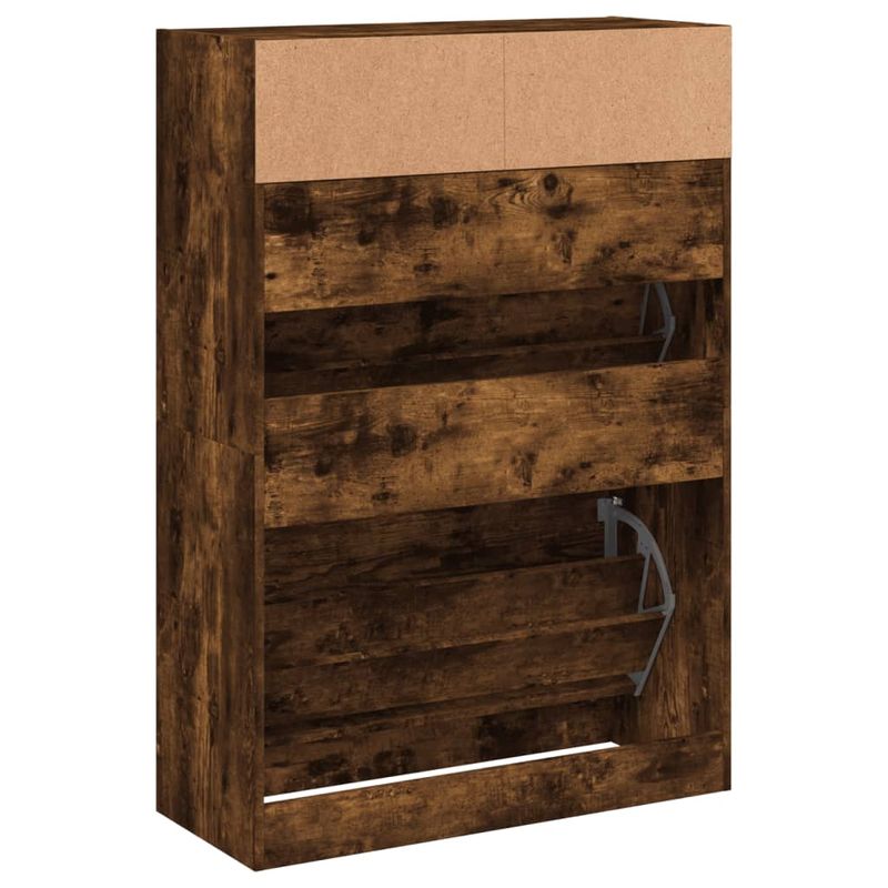 Casa si Gradina - Mobilier - Organizare si depozitare - Organizator incaltaminte - Pantofar cu 2 sertare rabatabile, stejar fumuriu, 80x34x116 cm - Infinity.ro