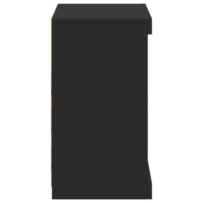 Casa si Gradina - Mobilier - Comode si corpuri - Comode - Servanta cu lumini LED, negru, 60,5x37x67 cm - Infinity.ro