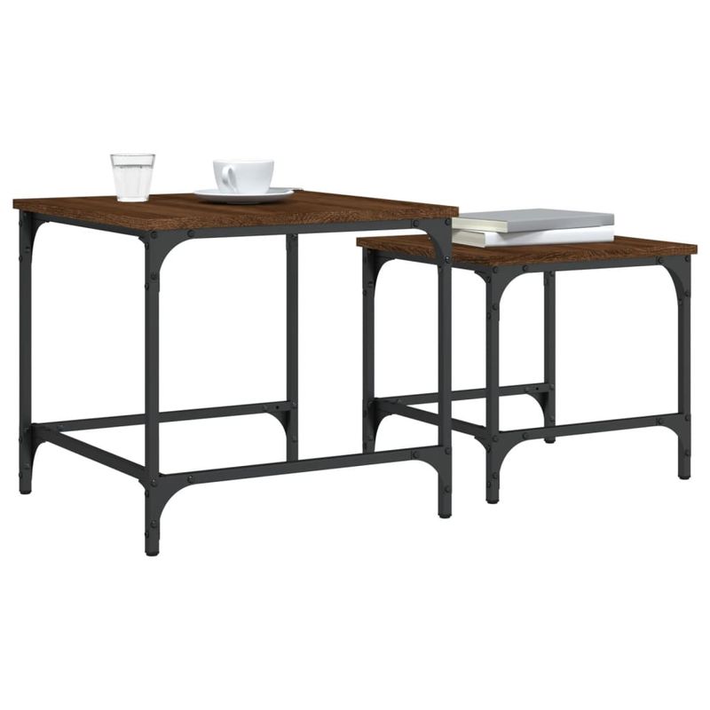Casa si Gradina - Mobilier - Mese si birouri - Masute de cafea - Mese suprapuse de cafea, 2 buc, stejar maro, lemn prelucrat - Infinity.ro