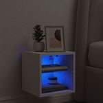 Casa si Gradina - Mobilier - Comode si corpuri - Comode - Comode TV de perete cu lumini LED, alb, 30x28,5x30 cm - Infinity.ro