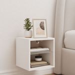 Casa si Gradina - Mobilier - Comode si corpuri - Comode - Comode TV de perete cu lumini LED, alb, 30x28,5x30 cm - Infinity.ro