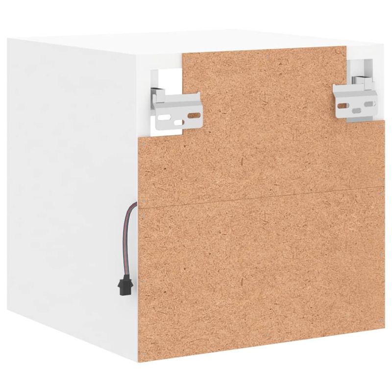Casa si Gradina - Mobilier - Comode si corpuri - Comode - Comode TV de perete cu lumini LED, alb, 30x28,5x30 cm - Infinity.ro