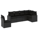 Casa si Gradina - Gradina si terasa - Mobilier exterior - Canapele si fotolii gradina - Set mobilier de gradina cu perne, 6 piese, negru, poliratan - Infinity.ro