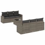 Casa si Gradina - Gradina si terasa - Mobilier exterior - Canapele si fotolii gradina - Set canapele de gradina, 7 piese, cu perne, gri, poliratan - Infinity.ro
