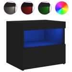 Casa si Gradina - Mobilier - Comode si corpuri - Noptiere - Noptiere cu lumini LED, 2 buc., negru, 50x40x45 cm - Infinity.ro