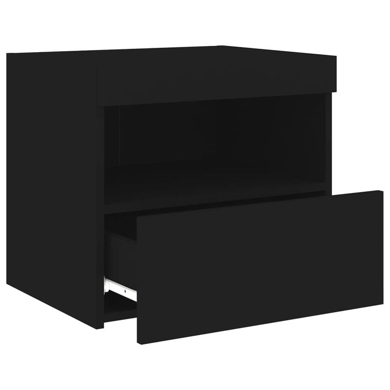 Casa si Gradina - Mobilier - Comode si corpuri - Noptiere - Noptiere cu lumini LED, 2 buc., negru, 50x40x45 cm - Infinity.ro