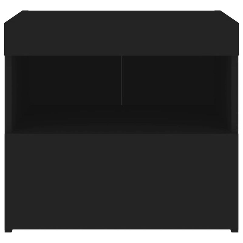 Casa si Gradina - Mobilier - Comode si corpuri - Noptiere - Noptiere cu lumini LED, 2 buc., negru, 50x40x45 cm - Infinity.ro