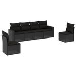 Casa si Gradina - Gradina si terasa - Mobilier exterior - Canapele si fotolii gradina - Set mobilier de gradina cu perne, 6 piese, negru, poliratan - Infinity.ro