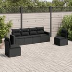Casa si Gradina - Gradina si terasa - Mobilier exterior - Canapele si fotolii gradina - Set mobilier de gradina cu perne, 6 piese, negru, poliratan - Infinity.ro