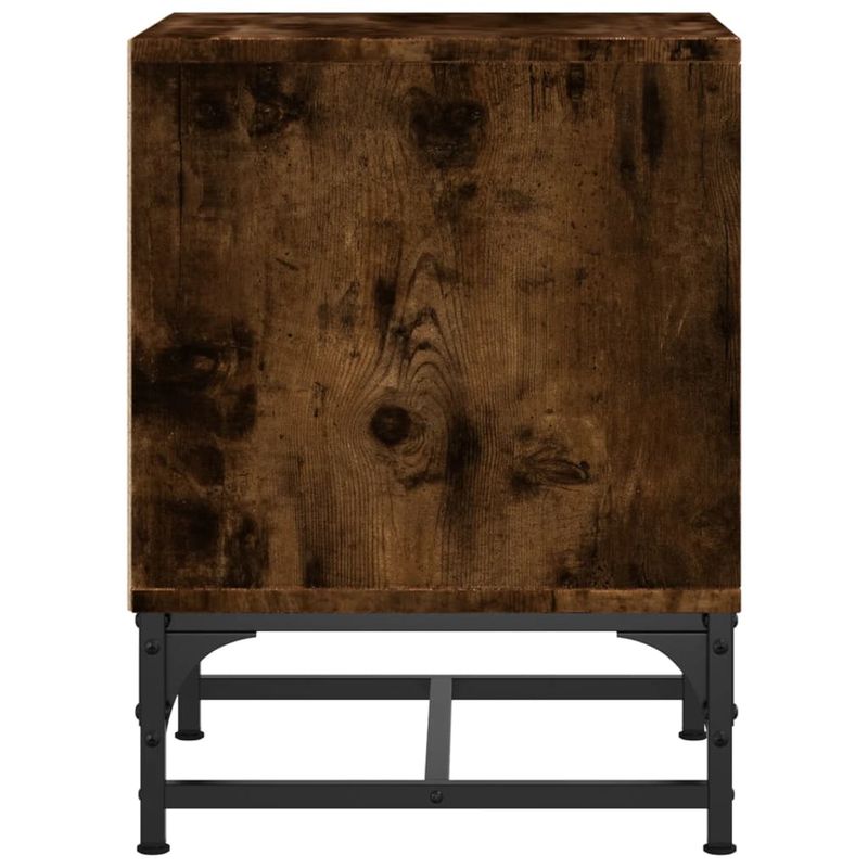 Casa si Gradina - Mobilier - Comode si corpuri - Noptiere - Noptiere cu usi din sticla, 2 buc., stejar afumat, 35x37x50 cm - Infinity.ro