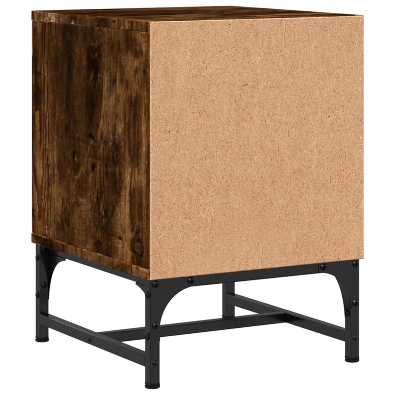 Casa si Gradina - Mobilier - Comode si corpuri - Noptiere - Noptiere cu usi din sticla, 2 buc., stejar afumat, 35x37x50 cm - Infinity.ro
