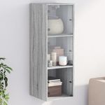 Casa si Gradina - Mobilier - Dulapuri si sifoniere - Dulapuri - Dulap de perete cu usi din sticla, gri sonoma, 35x37x100 cm - Infinity.ro