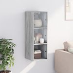 Casa si Gradina - Mobilier - Dulapuri si sifoniere - Dulapuri - Dulap de perete cu usi din sticla, gri sonoma, 35x37x100 cm - Infinity.ro