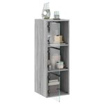 Casa si Gradina - Mobilier - Dulapuri si sifoniere - Dulapuri - Dulap de perete cu usi din sticla, gri sonoma, 35x37x100 cm - Infinity.ro