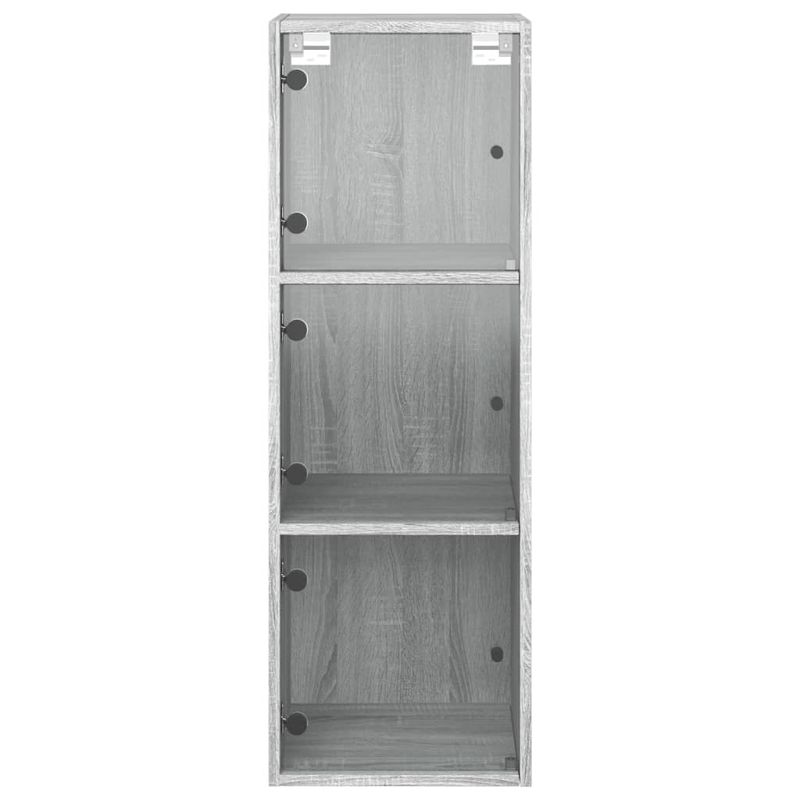 Casa si Gradina - Mobilier - Dulapuri si sifoniere - Dulapuri - Dulap de perete cu usi din sticla, gri sonoma, 35x37x100 cm - Infinity.ro