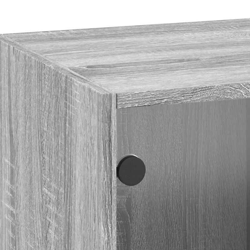 Casa si Gradina - Mobilier - Dulapuri si sifoniere - Dulapuri - Dulap de perete cu usi din sticla, gri sonoma, 35x37x100 cm - Infinity.ro