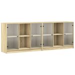 Casa si Gradina - Mobilier - Biblioteci si rafturi - Biblioteci - Biblioteca cu usi stejar sonoma 204x37x75 cm lemn compozit - Infinity.ro