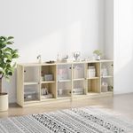 Casa si Gradina - Mobilier - Biblioteci si rafturi - Biblioteci - Biblioteca cu usi stejar sonoma 204x37x75 cm lemn compozit - Infinity.ro