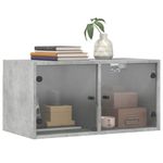 Casa si Gradina - Mobilier - Dulapuri si sifoniere - Dulapuri - Dulapuri de perete cu usi sticla 2 buc. gri beton 68,5x37x35 cm - Infinity.ro