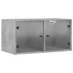 Casa si Gradina - Mobilier - Dulapuri si sifoniere - Dulapuri - Dulapuri de perete cu usi sticla 2 buc. gri beton 68,5x37x35 cm - Infinity.ro