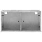 Casa si Gradina - Mobilier - Dulapuri si sifoniere - Dulapuri - Dulapuri de perete cu usi sticla 2 buc. gri beton 68,5x37x35 cm - Infinity.ro