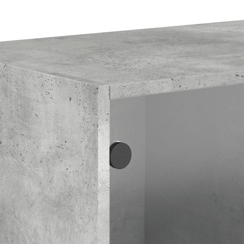 Casa si Gradina - Mobilier - Dulapuri si sifoniere - Dulapuri - Dulapuri de perete cu usi sticla 2 buc. gri beton 68,5x37x35 cm - Infinity.ro
