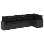 Casa si Gradina - Gradina si terasa - Mobilier exterior - Canapele si fotolii gradina - Set mobilier de gradina cu perne, 6 piese, negru, poliratan - Infinity.ro