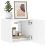 Casa si Gradina - Mobilier - Comode si corpuri - Comode - Comode TV de perete cu lumini LED, 2 buc., alb, 30,5x35x30 cm - Infinity.ro