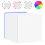 Casa si Gradina - Mobilier - Comode si corpuri - Comode - Comode TV de perete cu lumini LED, 2 buc., alb, 30,5x35x30 cm - Infinity.ro