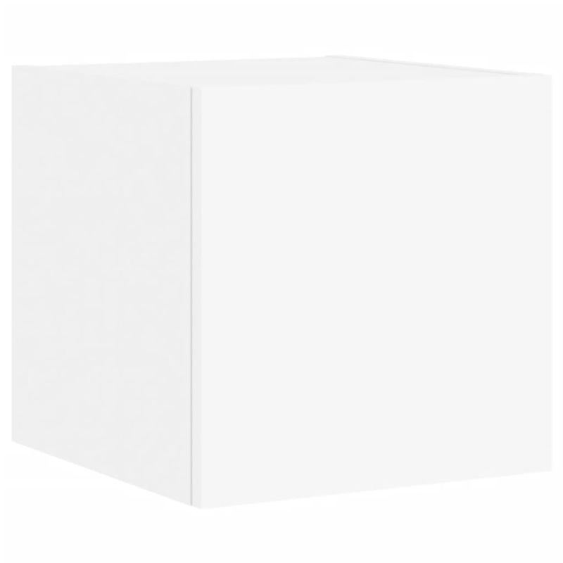Casa si Gradina - Mobilier - Comode si corpuri - Comode - Comode TV de perete cu lumini LED, 2 buc., alb, 30,5x35x30 cm - Infinity.ro