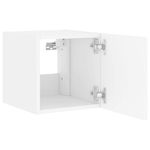 Casa si Gradina - Mobilier - Comode si corpuri - Comode - Comode TV de perete cu lumini LED, 2 buc., alb, 30,5x35x30 cm - Infinity.ro