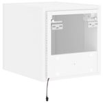 Casa si Gradina - Mobilier - Comode si corpuri - Comode - Comode TV de perete cu lumini LED, 2 buc., alb, 30,5x35x30 cm - Infinity.ro