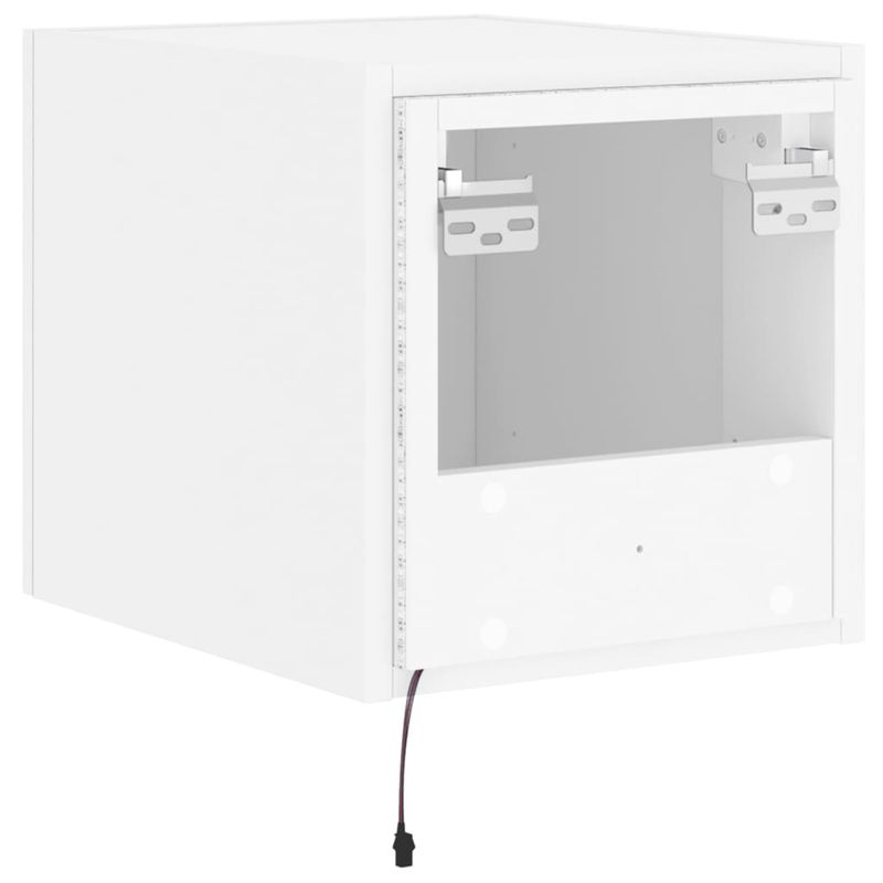 Casa si Gradina - Mobilier - Comode si corpuri - Comode - Comode TV de perete cu lumini LED, 2 buc., alb, 30,5x35x30 cm - Infinity.ro