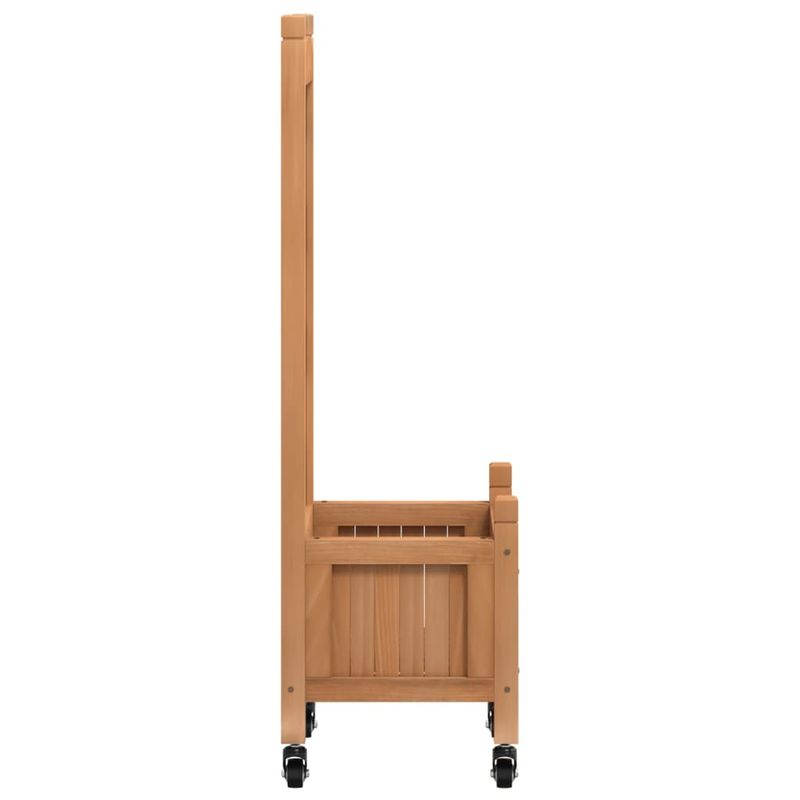 Casa si Gradina - Gradinarit si plante - Plante si ghivece - Ghivece si suporturi - Jardiniera cu spalier și roti, maro, lemn masiv de brad, mărime 40x30x97.5 cm - Infinity.ro