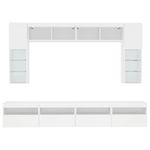Casa si Gradina - Mobilier - Comode si corpuri - Comode - Set comode TV de perete, 8 piese, cu lumini LED, alb - Infinity.ro