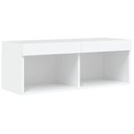 Casa si Gradina - Mobilier - Comode si corpuri - Comode - Set comode TV de perete, 8 piese, cu lumini LED, alb - Infinity.ro