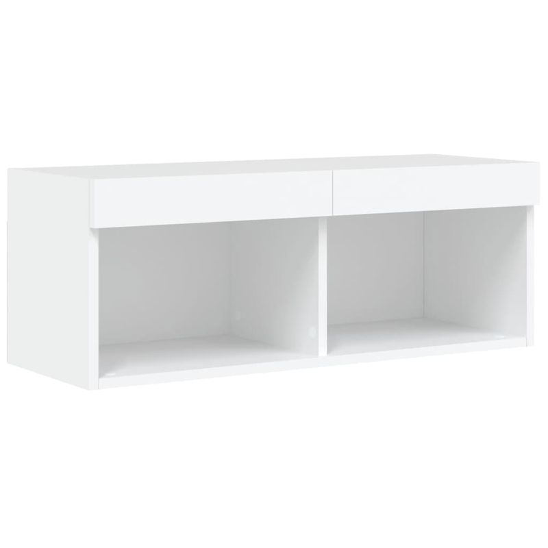 Casa si Gradina - Mobilier - Comode si corpuri - Comode - Set comode TV de perete, 8 piese, cu lumini LED, alb - Infinity.ro