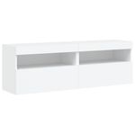 Casa si Gradina - Mobilier - Comode si corpuri - Comode - Set comode TV de perete, 8 piese, cu lumini LED, alb - Infinity.ro