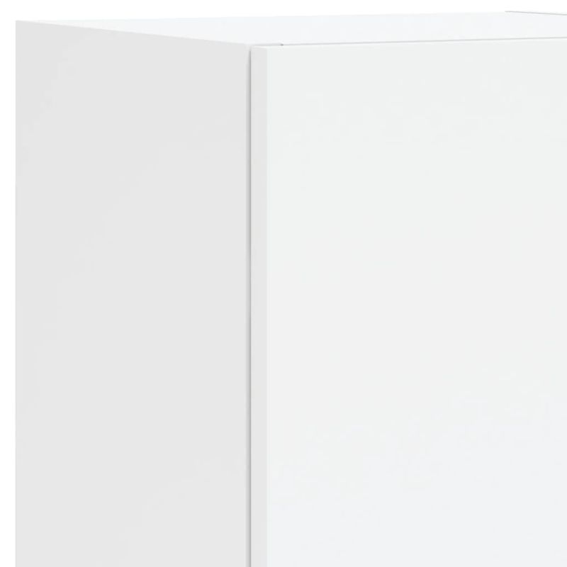 Casa si Gradina - Mobilier - Comode si corpuri - Comode - Set comode TV de perete, 8 piese, cu lumini LED, alb - Infinity.ro