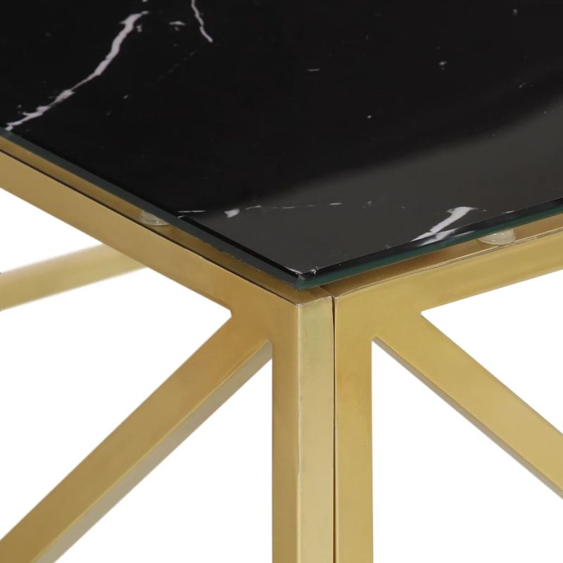 Casa si Gradina - Mobilier - Mese si birouri - Masute de cafea - Masuta de cafea, otel inoxidabil auriu si sticla securizata - Infinity.ro