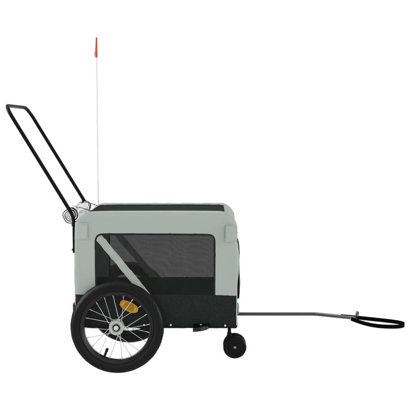 Petshop - Accesorii petshop - Culcusuri si custi - Genti si articole transport - Remorca bicicleta animale companie, gri/negru, oxford/fier - Infinity.ro