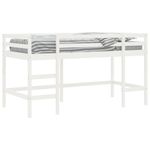 Casa si Gradina - Mobilier - Paturi si accesorii - Paturi - Pat etajat de copii cu scara, alb, 80x200 cm, lemn masiv pin - Infinity.ro