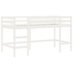 Casa si Gradina - Mobilier - Paturi si accesorii - Paturi - Pat etajat de copii cu scara, alb, 80x200 cm, lemn masiv pin - Infinity.ro