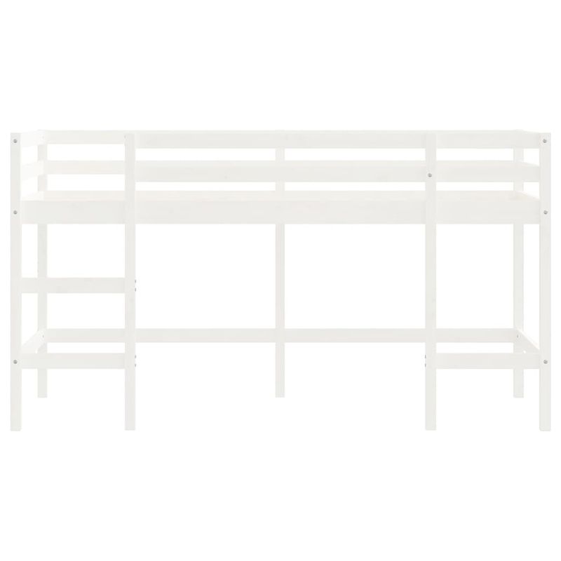 Casa si Gradina - Mobilier - Paturi si accesorii - Paturi - Pat etajat de copii cu scara, alb, 80x200 cm, lemn masiv pin - Infinity.ro