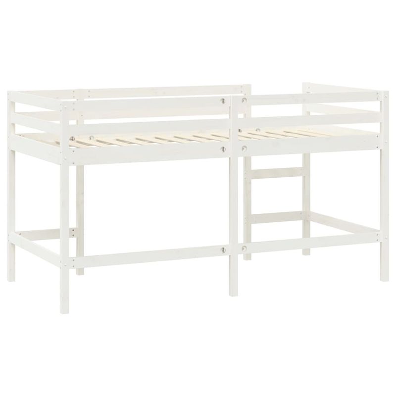 Casa si Gradina - Mobilier - Paturi si accesorii - Paturi - Pat etajat de copii cu scara, alb, 80x200 cm, lemn masiv pin - Infinity.ro