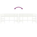Casa si Gradina - Mobilier - Paturi si accesorii - Paturi - Pat etajat de copii cu scara, alb, 80x200 cm, lemn masiv pin - Infinity.ro