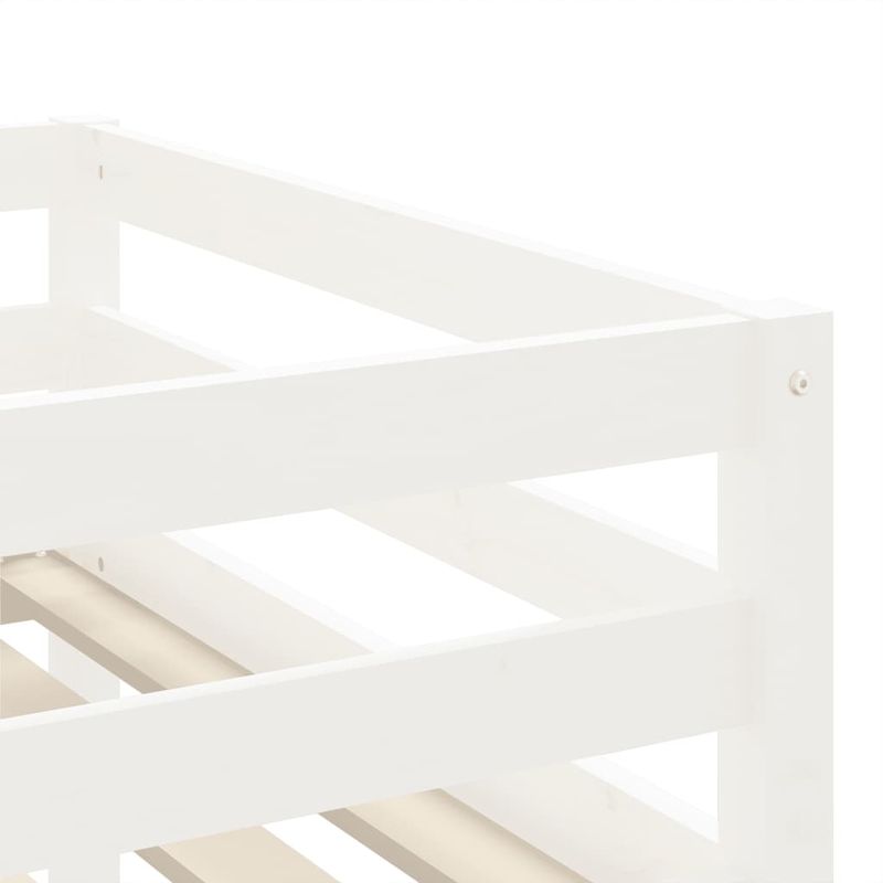 Casa si Gradina - Mobilier - Paturi si accesorii - Paturi - Pat etajat de copii cu scara, alb, 80x200 cm, lemn masiv pin - Infinity.ro